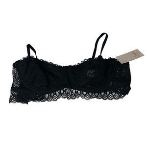 New candies black lace unlined underwire bra 34B